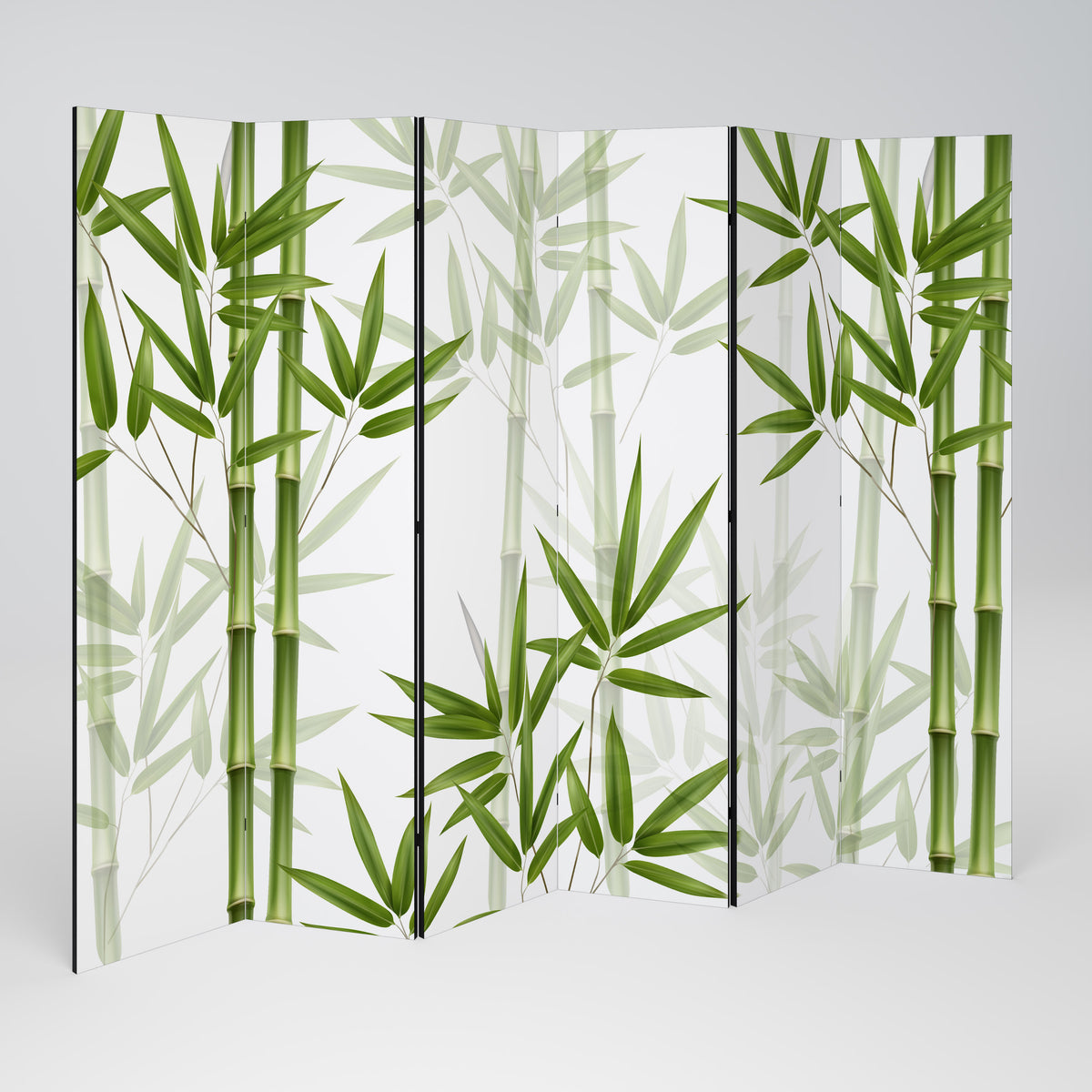 SERENE BAMBOO WHISPERS Paravento Decorativo a 6 Pannelli