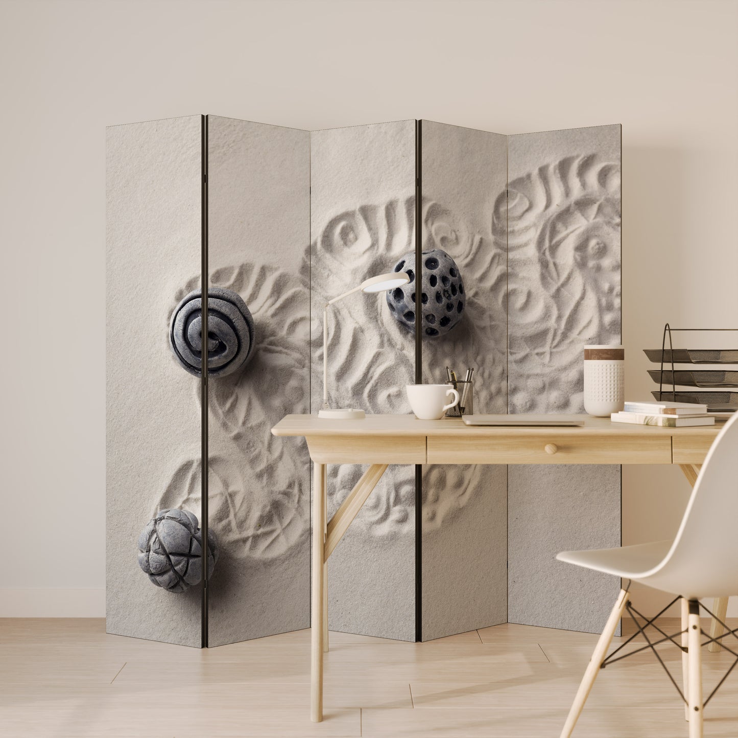 Serenity decorativo a 5 pannelli SAND SCULPTED SERENITY
