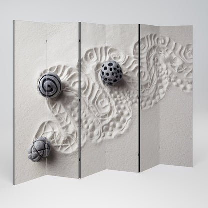 SAND SCULPTED SERENITY Divisorio decorativo per ambienti a 6 pannelli
