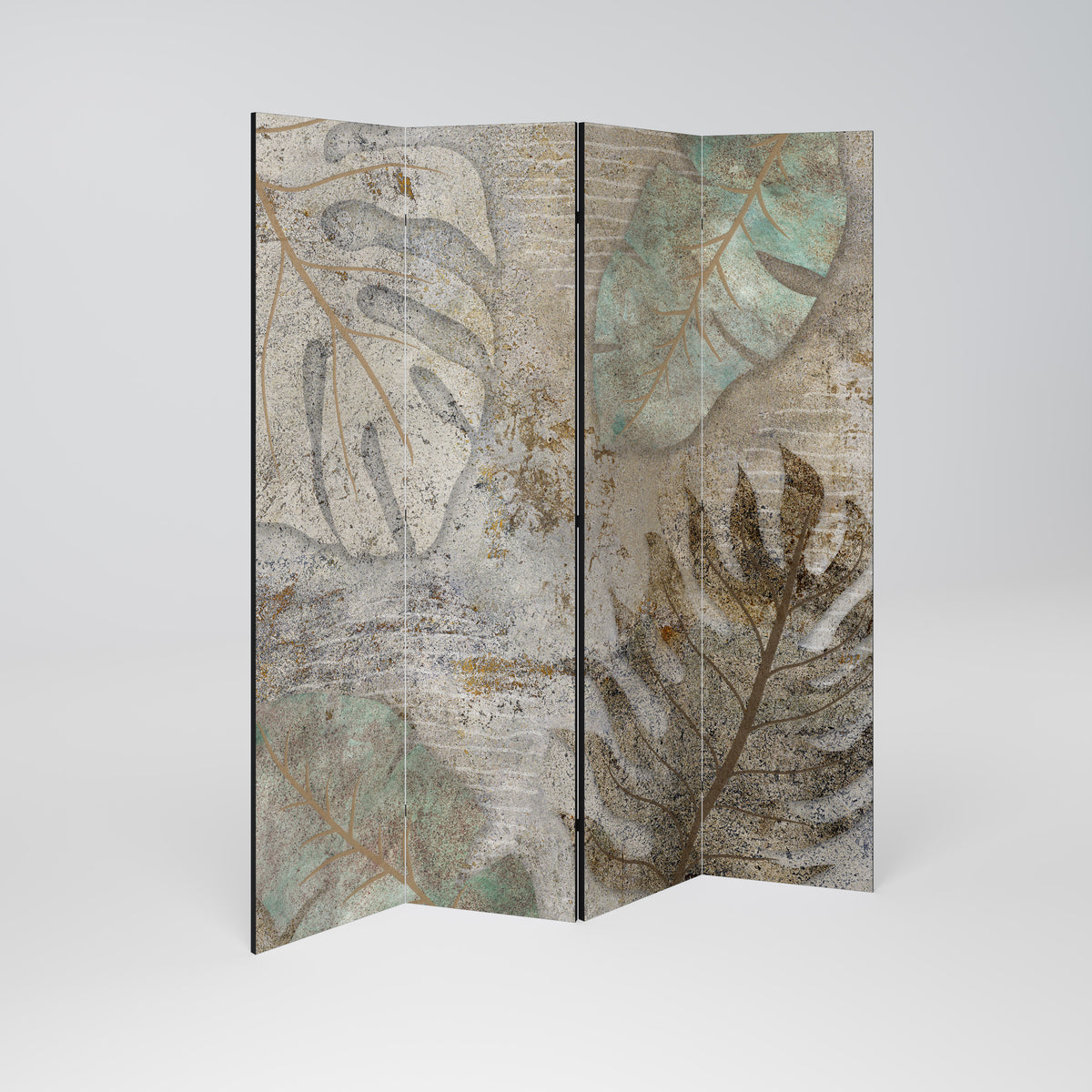 TEXTURED TRANQUILITY Decorative 4-Panel Room Divider