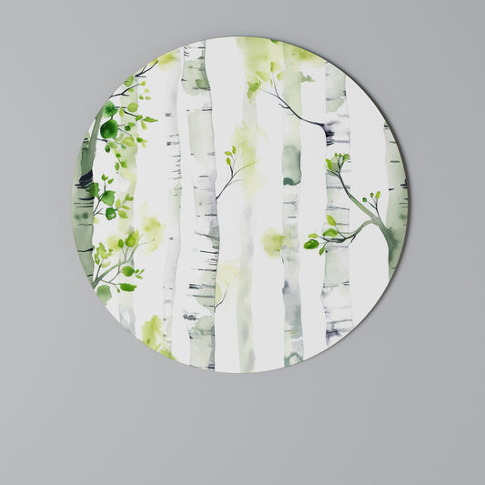 BIRCHY SOLACE Round Wall Art