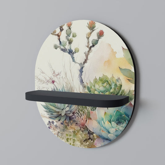 SECRET GARDEN Oval Art Shelf In Black Finish