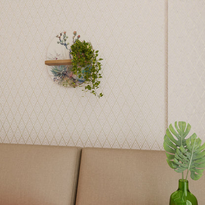 SECRET GARDEN Mensola ovale per opere d'arte in effetto rovere