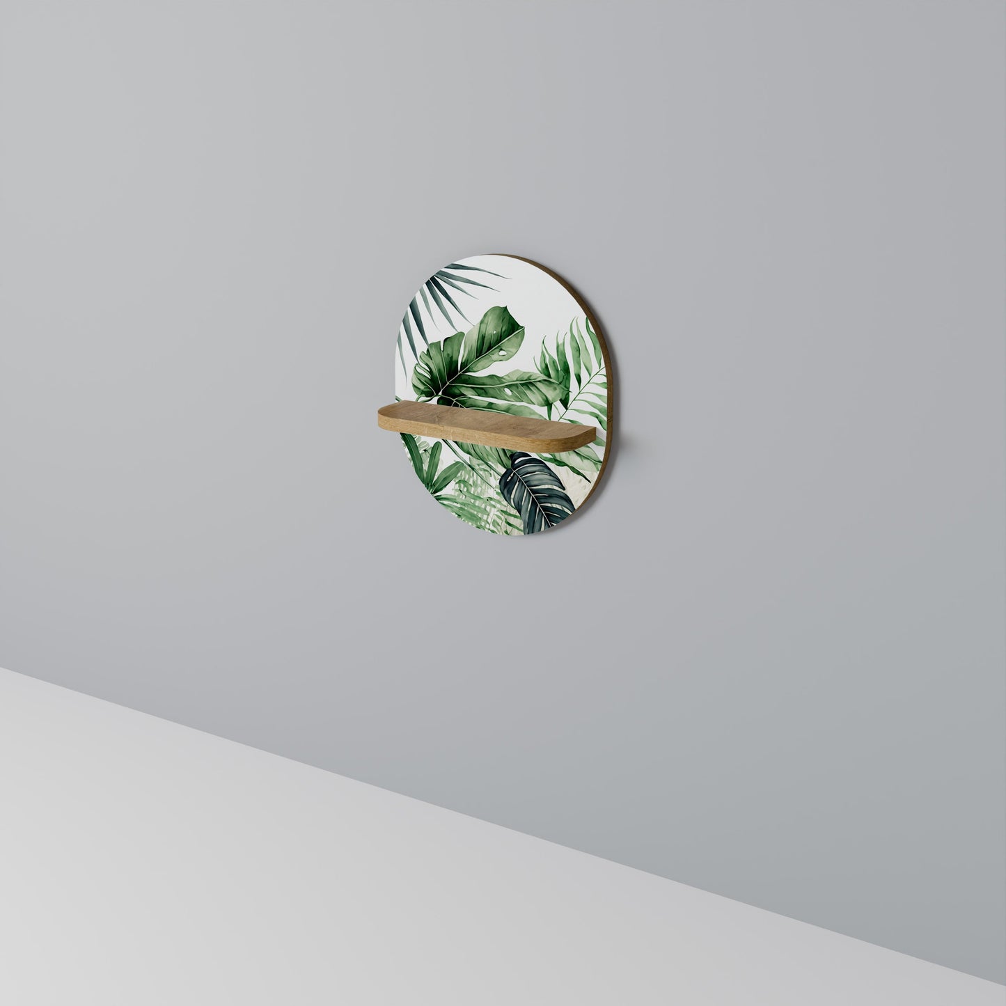 MONSTERA DREAM Mensola ovale per opere d'arte in effetto rovere