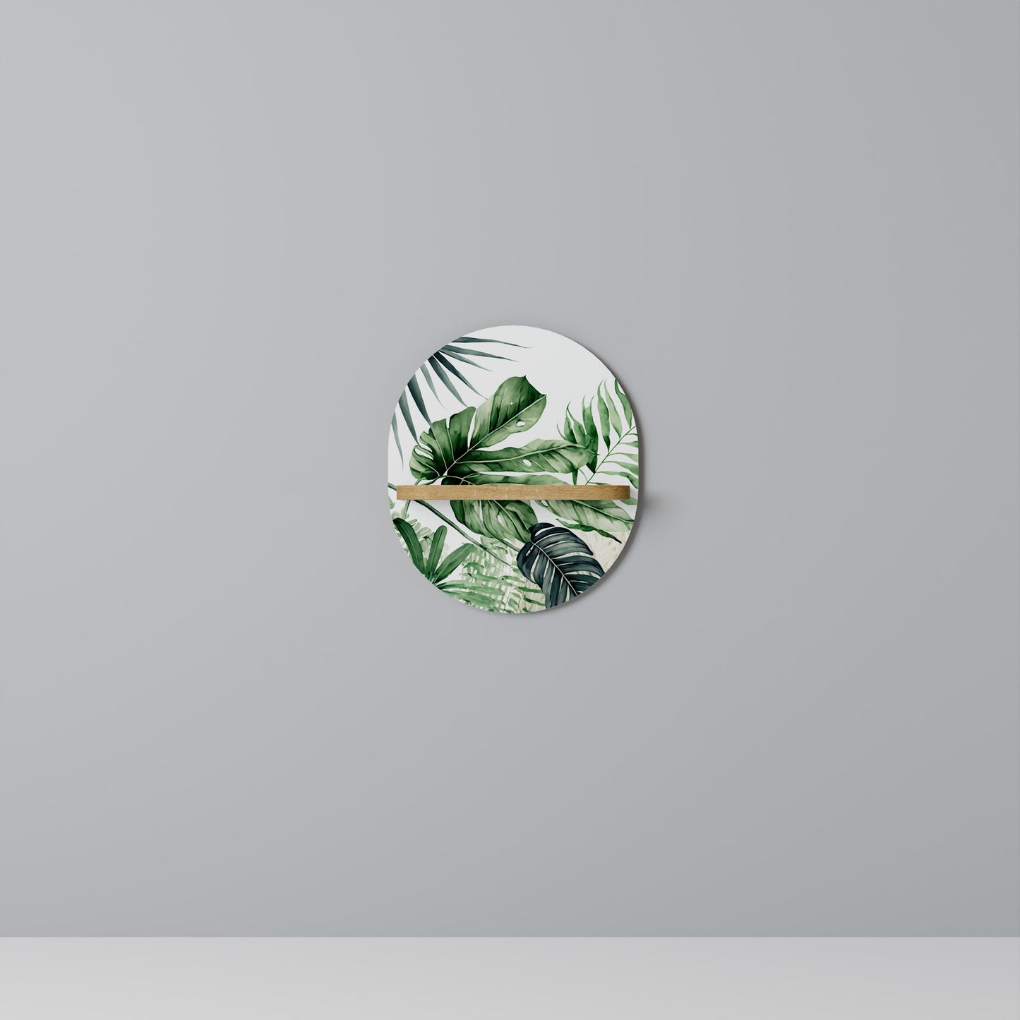 MONSTERA DREAM Mensola ovale per opere d'arte in effetto rovere