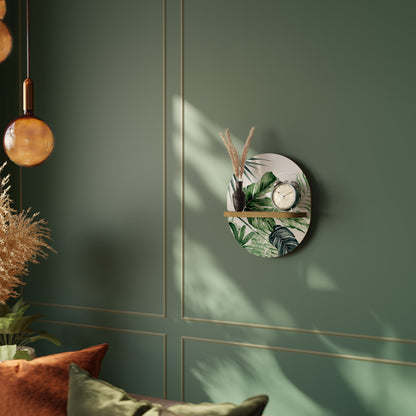 MONSTERA DREAM Mensola ovale per opere d'arte in effetto rovere