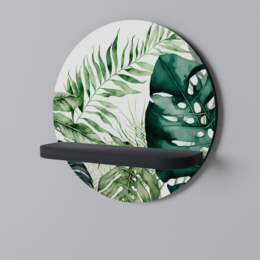 MONSTERA DREAM Mensola rotonda per arte in finitura nera