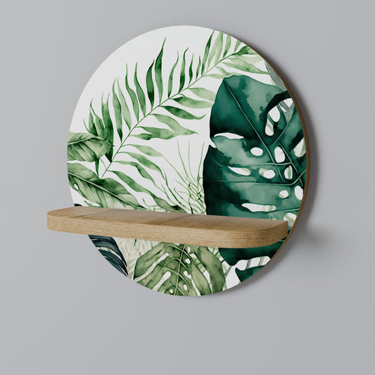 MONSTERA DREAM Mensola rotonda per arte in effetto rovere