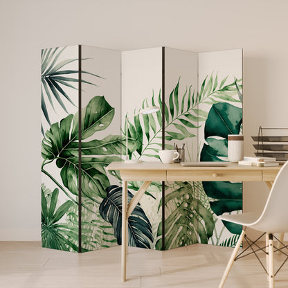 MONSTERA DREAM Divisorio decorativo per ambienti a 5 pannelli