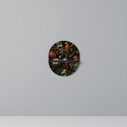 AVIAN BLOSSOMS Oval Art Shelf In Black Finish