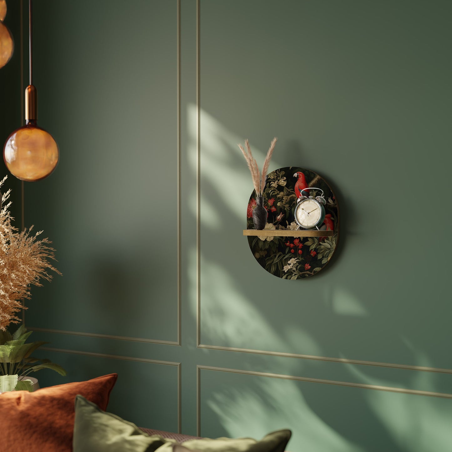 Mensola ovale AVIAN BLOSSOMS in effetto rovere