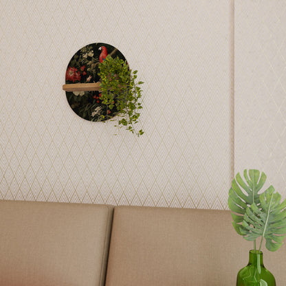 Mensola ovale AVIAN BLOSSOMS in effetto rovere