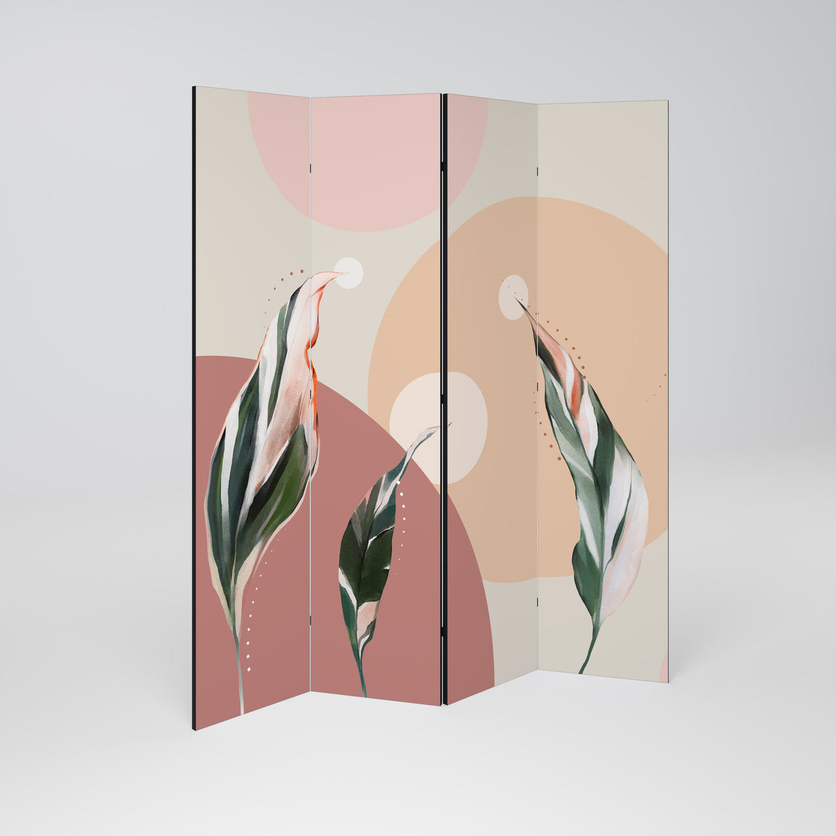 LEAFY SYMPHONY Paravento Decorativo a 4 Pannelli
