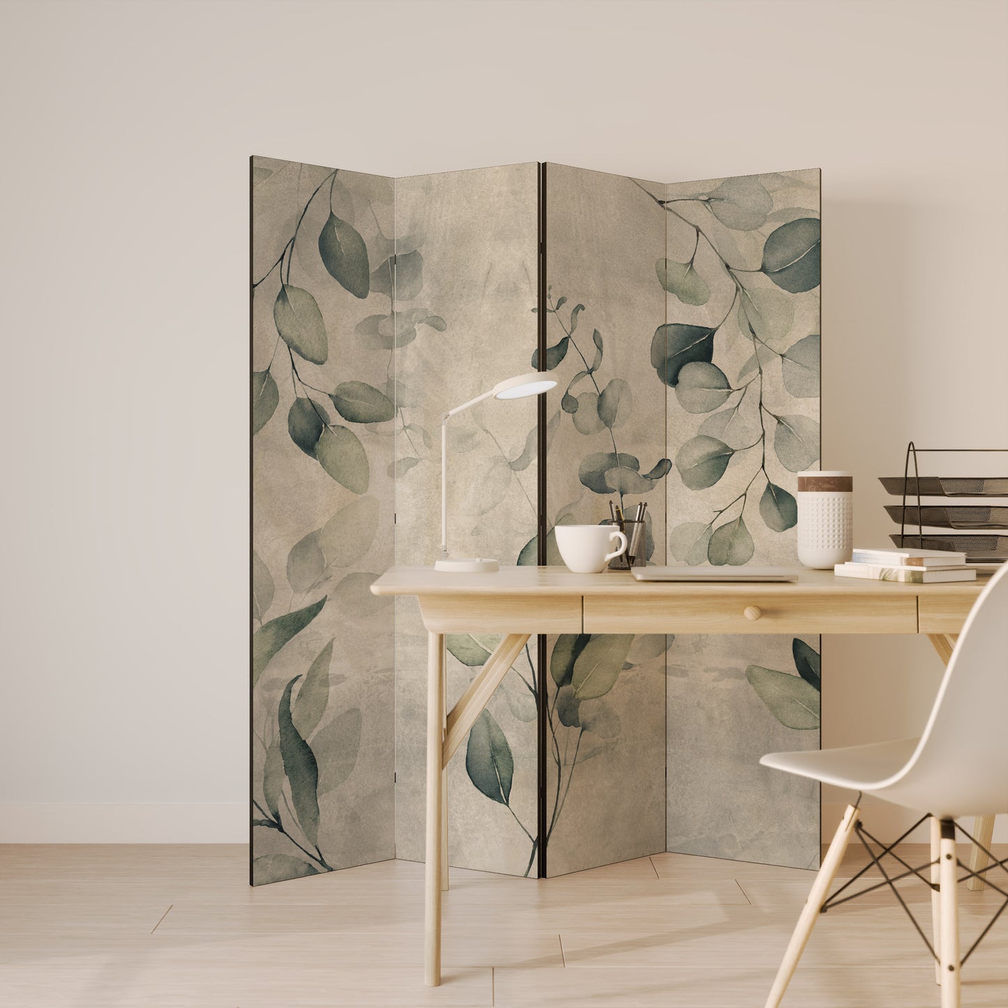 ELEGANZA NEI TONI DELLA TERRA Divisorio decorativo a 4 pannelli