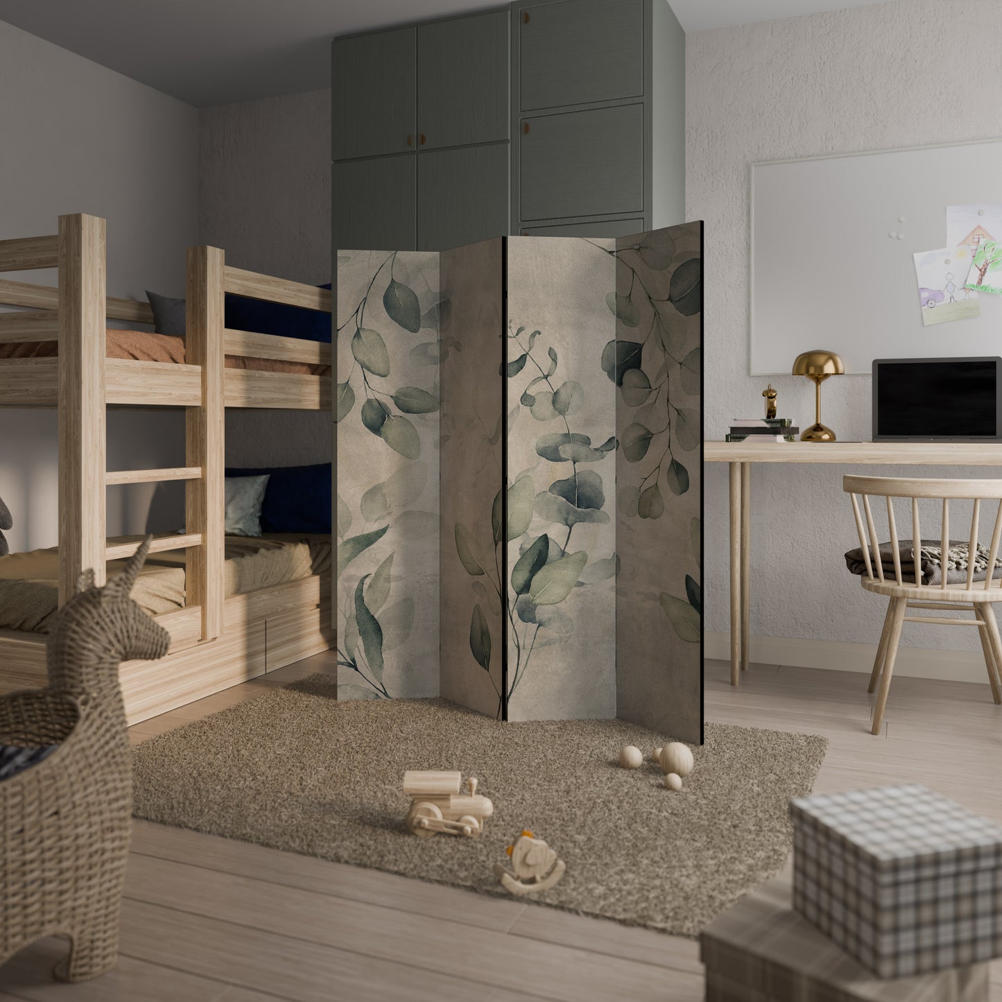 ELEGANZA NEI TONI DELLA TERRA Divisorio decorativo a 4 pannelli