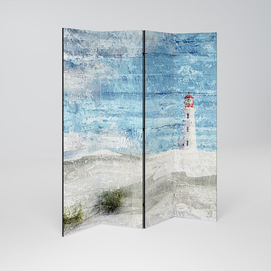 LIGHTHOUSE IN TRANQUILITY - Divisorio decorativo per ambienti a 4 pannelli