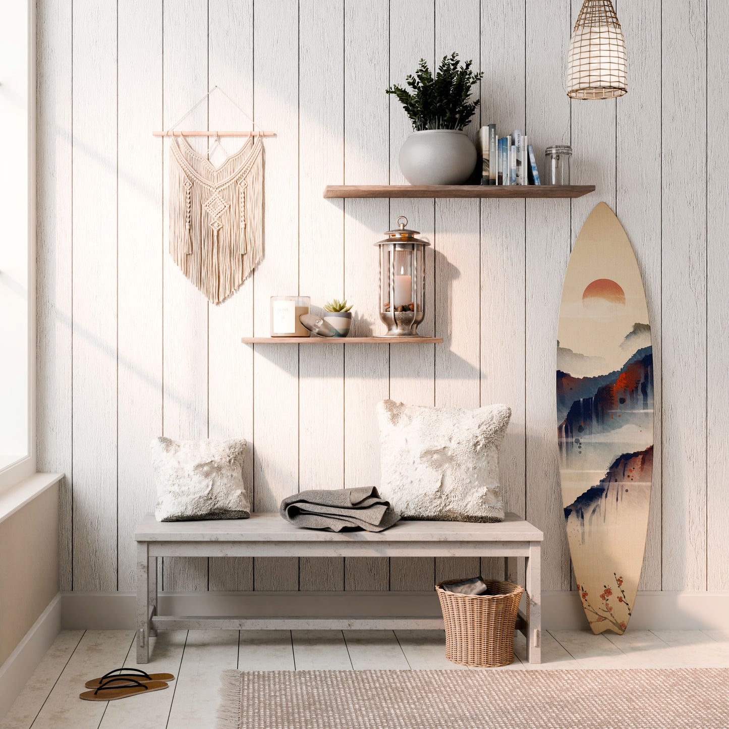 JAPANESE LANDSCAPE Decorative Plywood Surfboard
