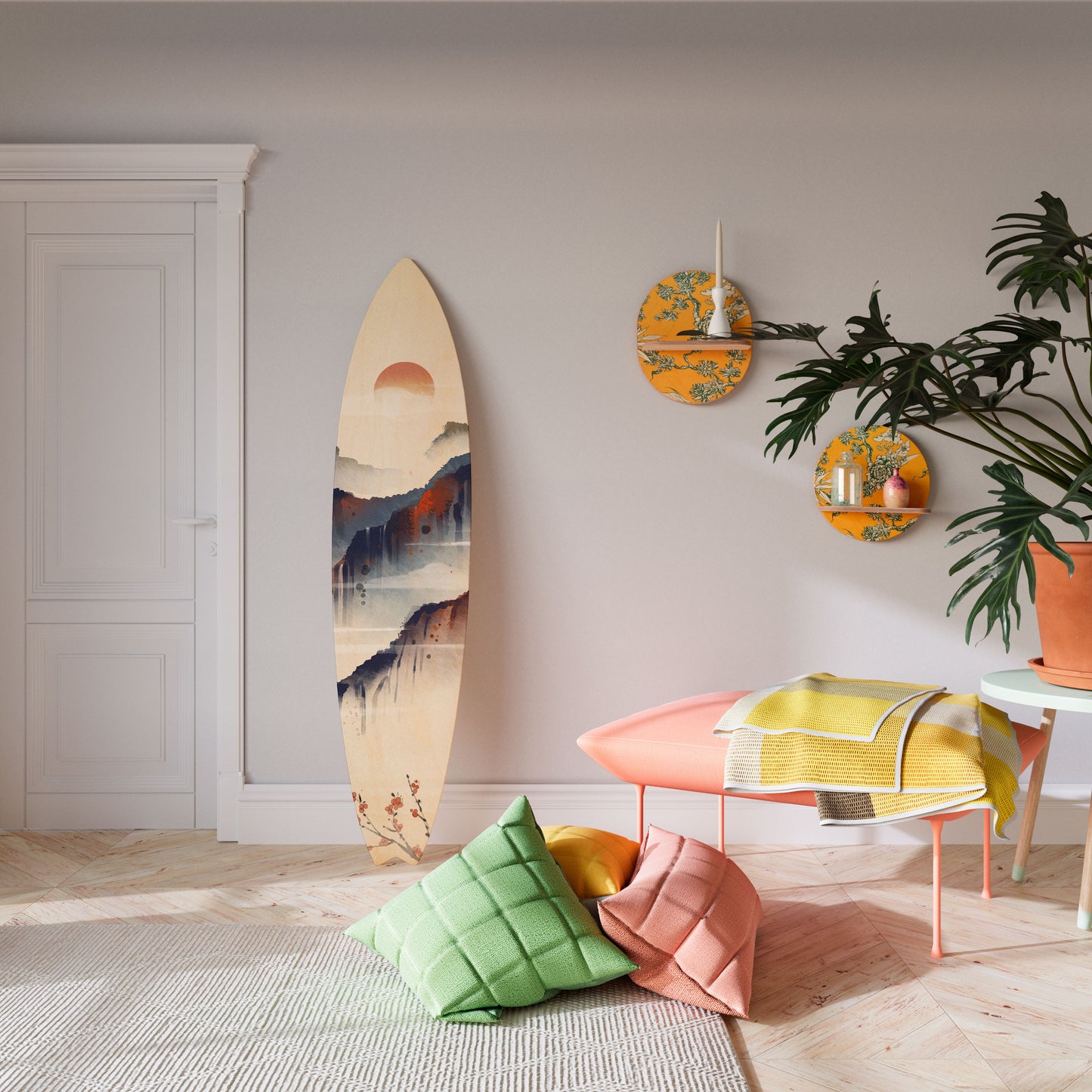 JAPANESE LANDSCAPE Decorative Plywood Surfboard