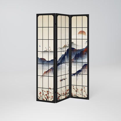 Divisorio decorativo per ambienti a 3 pannelli JAPANESE LANDSCAPE