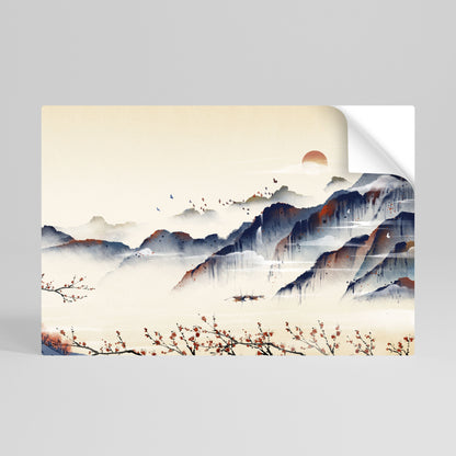 Poster orizzontale staccabile e attaccabile PAESAGGIO GIAPPONESE