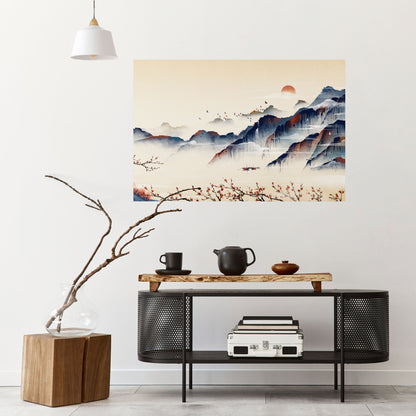 Poster orizzontale staccabile e attaccabile PAESAGGIO GIAPPONESE