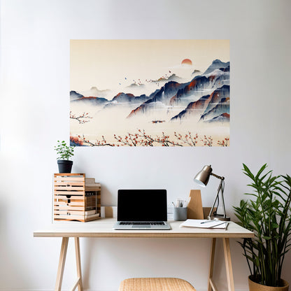 Poster orizzontale staccabile e attaccabile PAESAGGIO GIAPPONESE