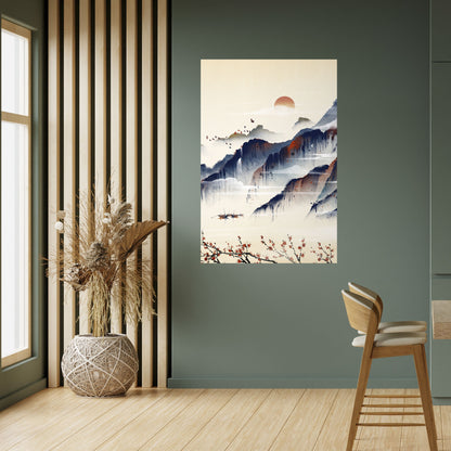 Poster verticale staccabile e attaccabile PAESAGGIO GIAPPONESE