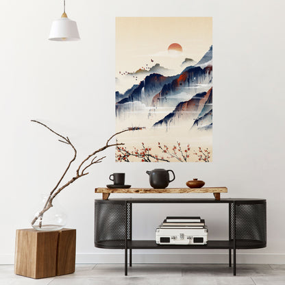 Poster verticale staccabile e attaccabile PAESAGGIO GIAPPONESE