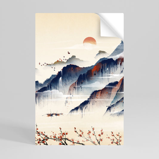 Poster verticale staccabile e attaccabile PAESAGGIO GIAPPONESE