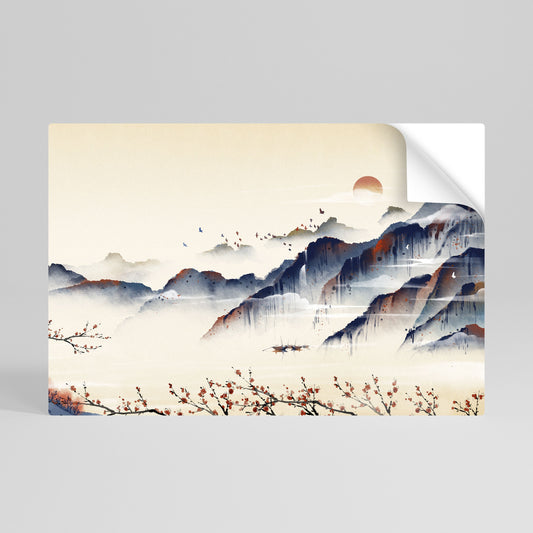 Poster orizzontale staccabile e attaccabile PAESAGGIO GIAPPONESE