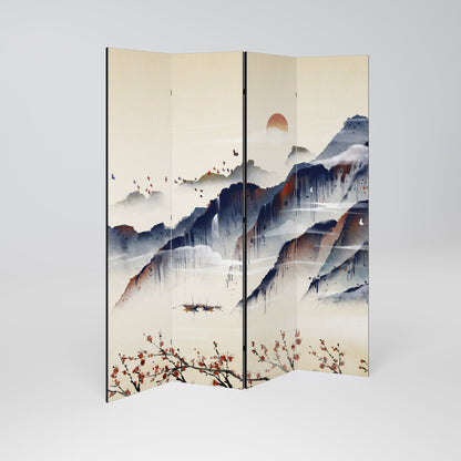 ORIENTAL LANDSCAPE - Divisorio decorativo per ambienti a 4 pannelli