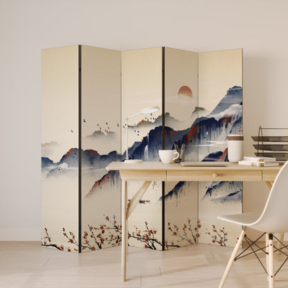 ORIENTAL LANDSCAPE - Divisorio decorativo per ambienti a 5 pannelli