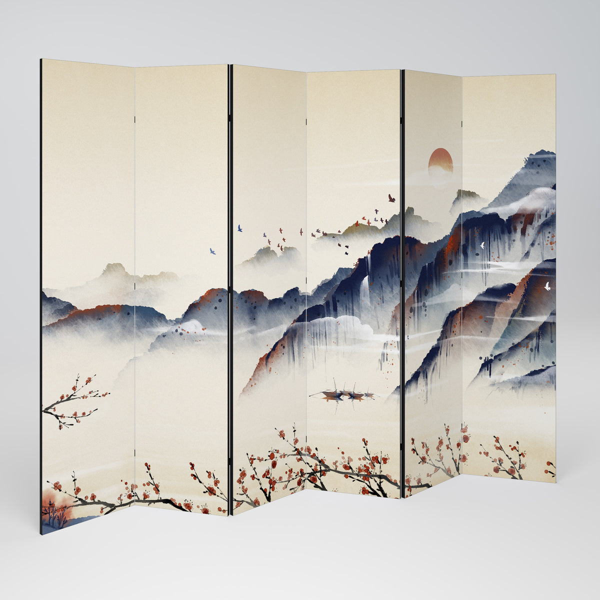 ORIENTAL LANDSCAPE Paravento Decorativo a 6 Pannelli