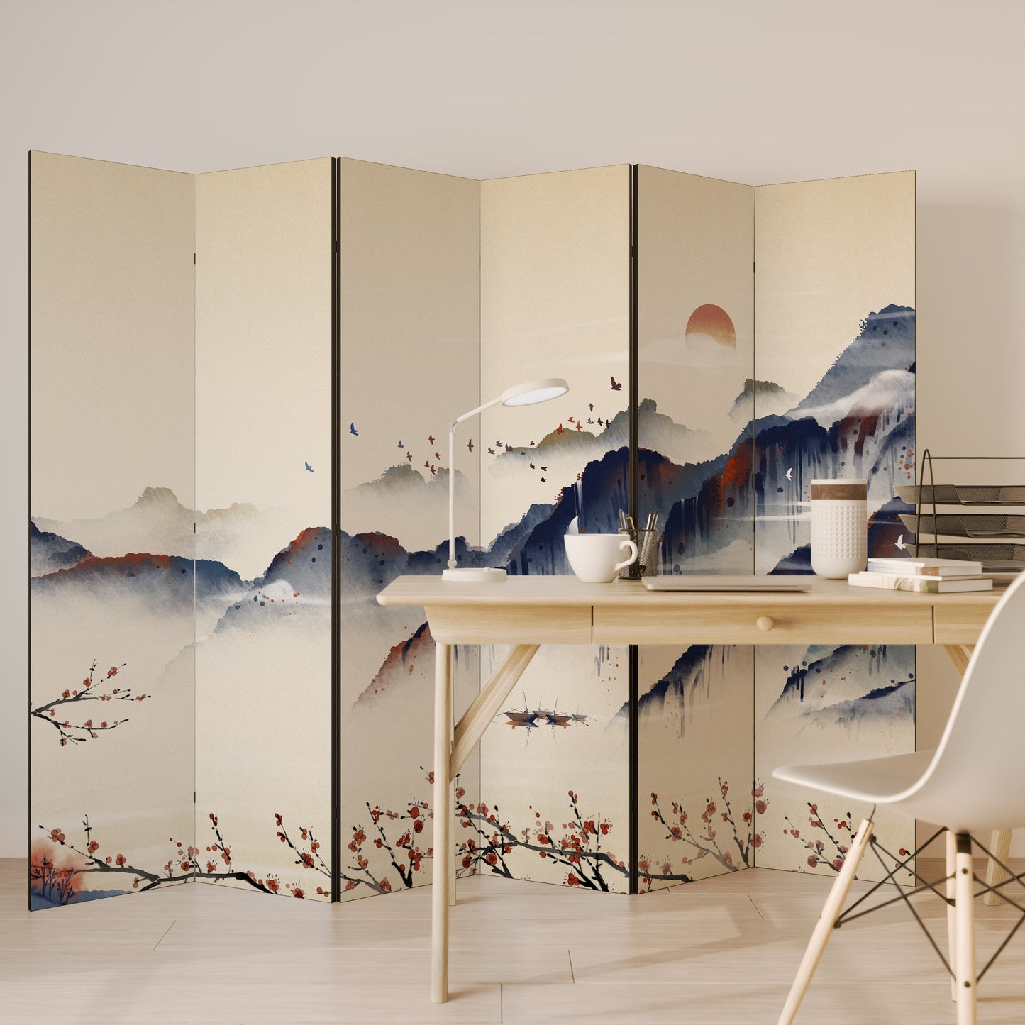 ORIENTAL LANDSCAPE - Divisorio decorativo per ambienti a 6 pannelli