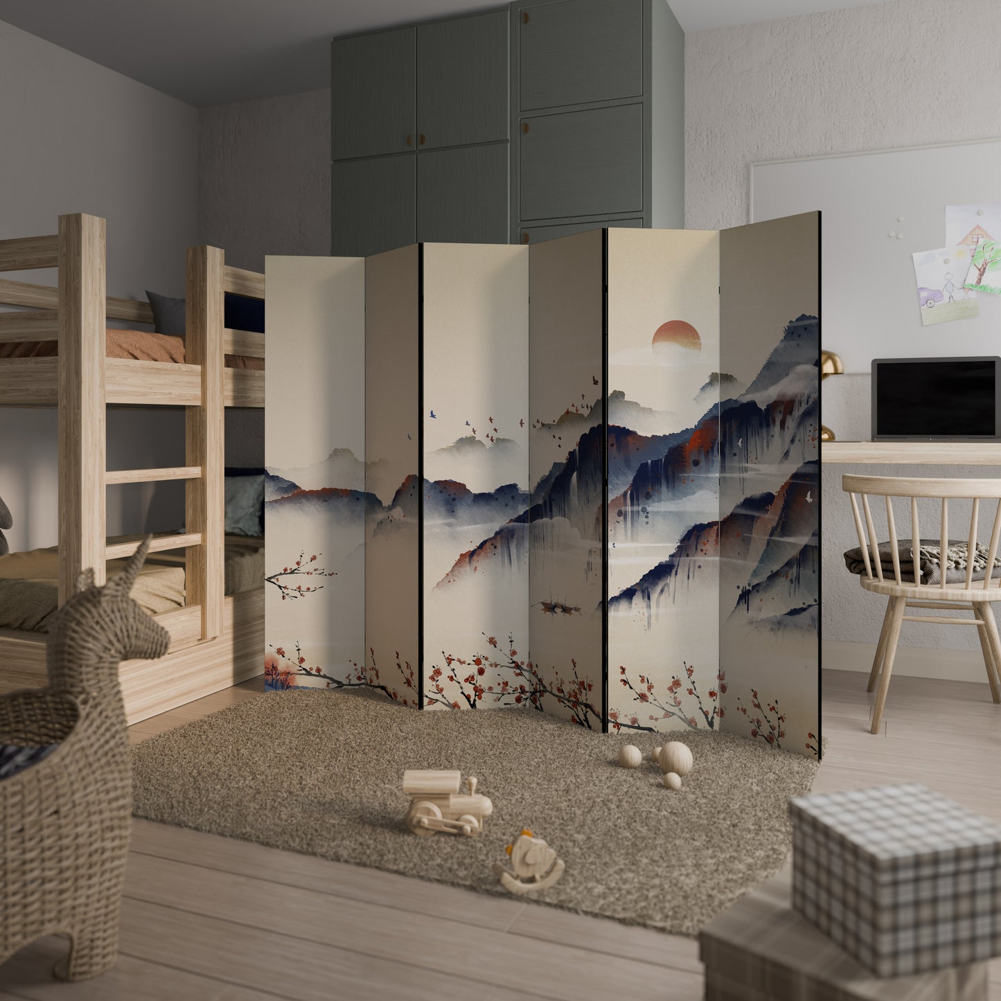 ORIENTAL LANDSCAPE - Divisorio decorativo per ambienti a 6 pannelli