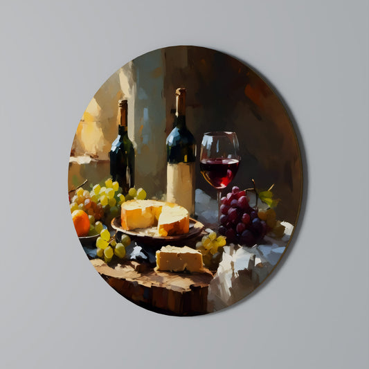 VINTAGE VINEYARD LUXURY Round Wall Art