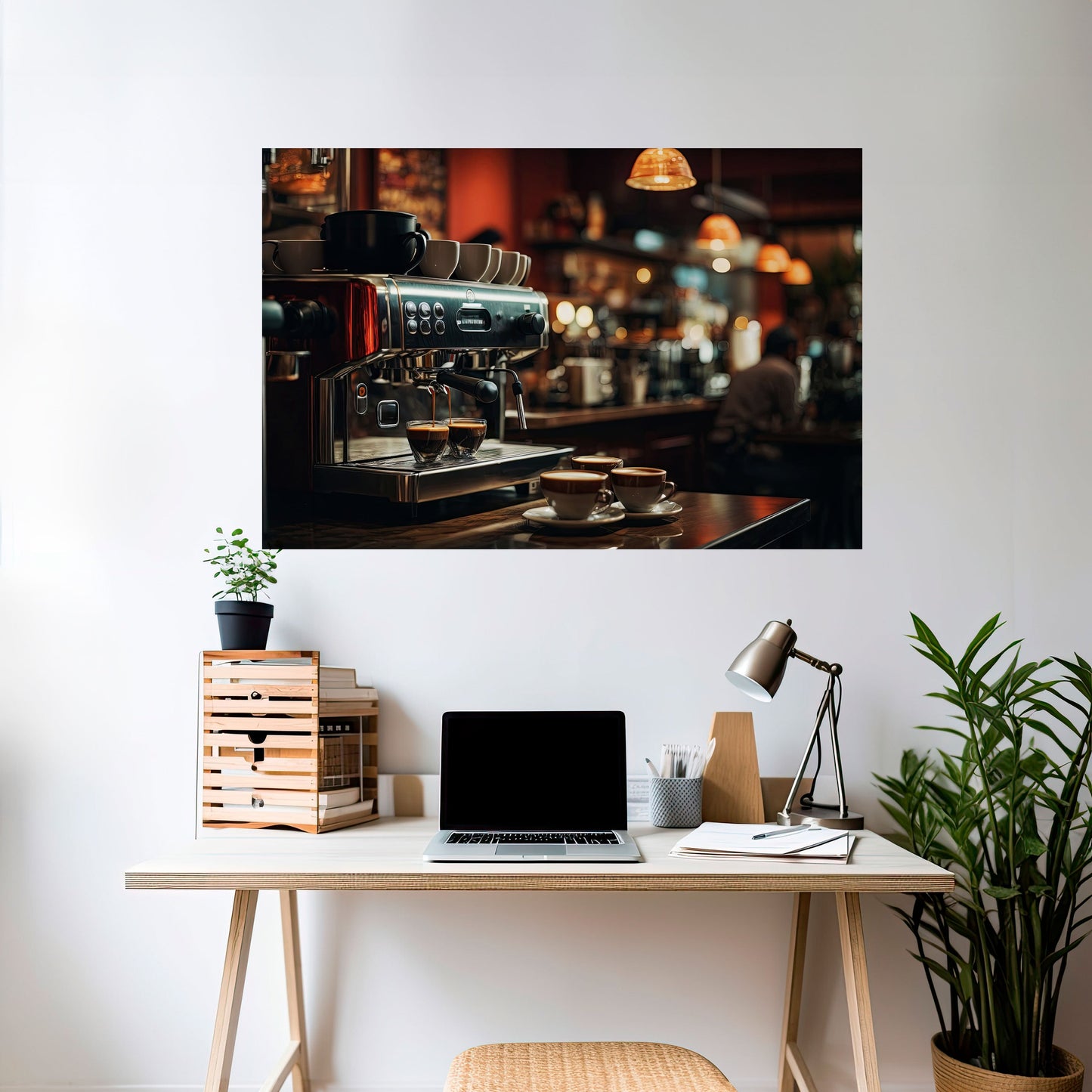 BARISTA'S DREAM MACHINE Poster orizzontale staccabile e attaccabile