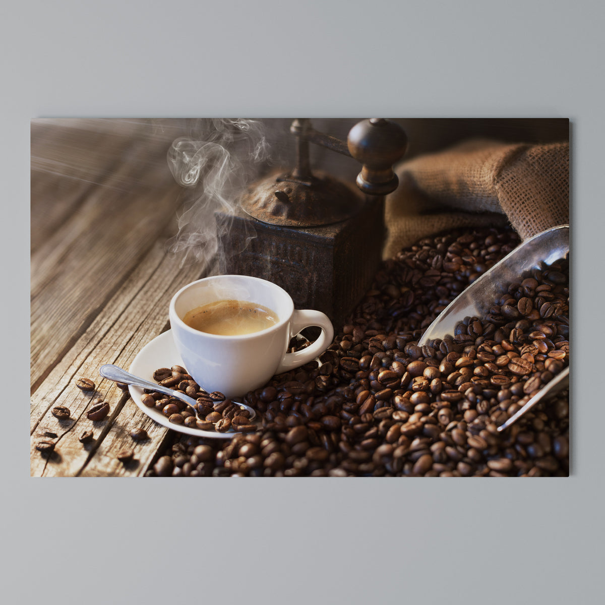 STEAMING BREWED DELIGHT Stampa su tela orizzontale