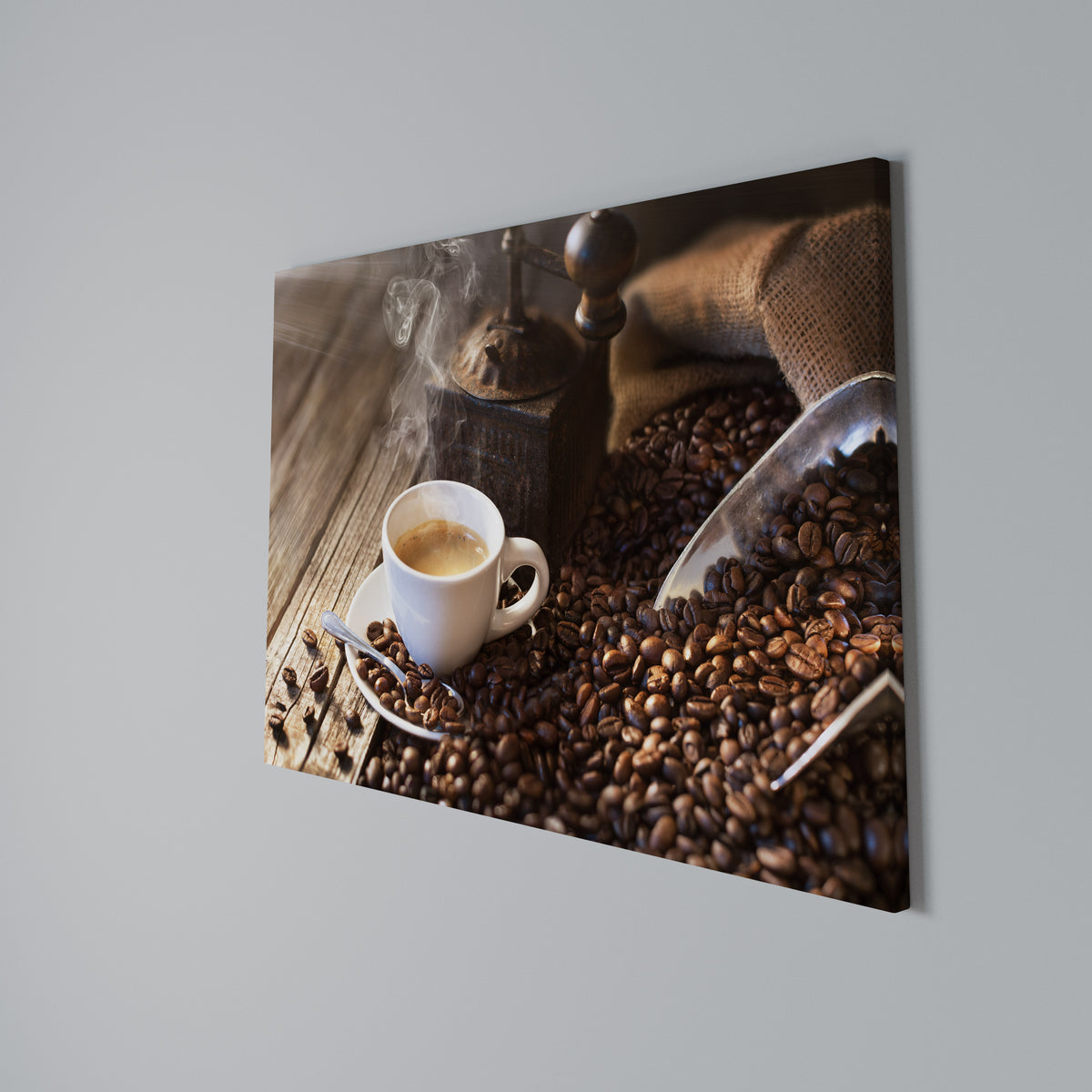 STEAMING BREWED DELIGHT Stampa su tela orizzontale