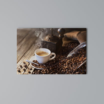 STEAMING BREWED DELIGHT Stampa su tela orizzontale