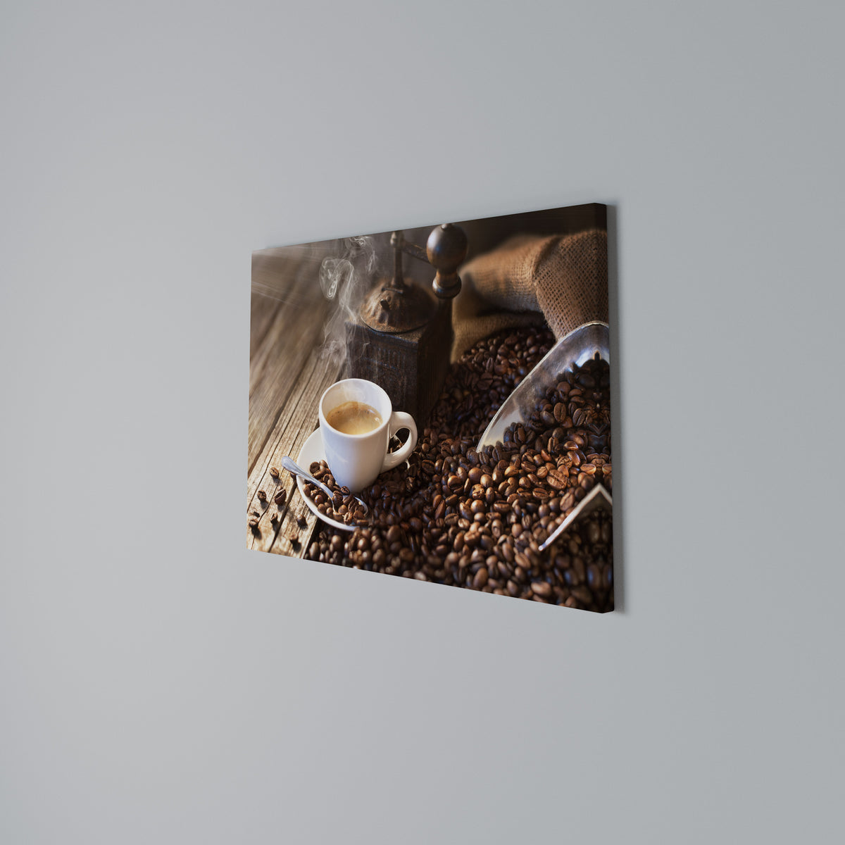 STEAMING BREWED DELIGHT Stampa su tela orizzontale