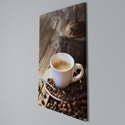 STEAMING BREWED DELIGHT Stampa su Tela Verticale