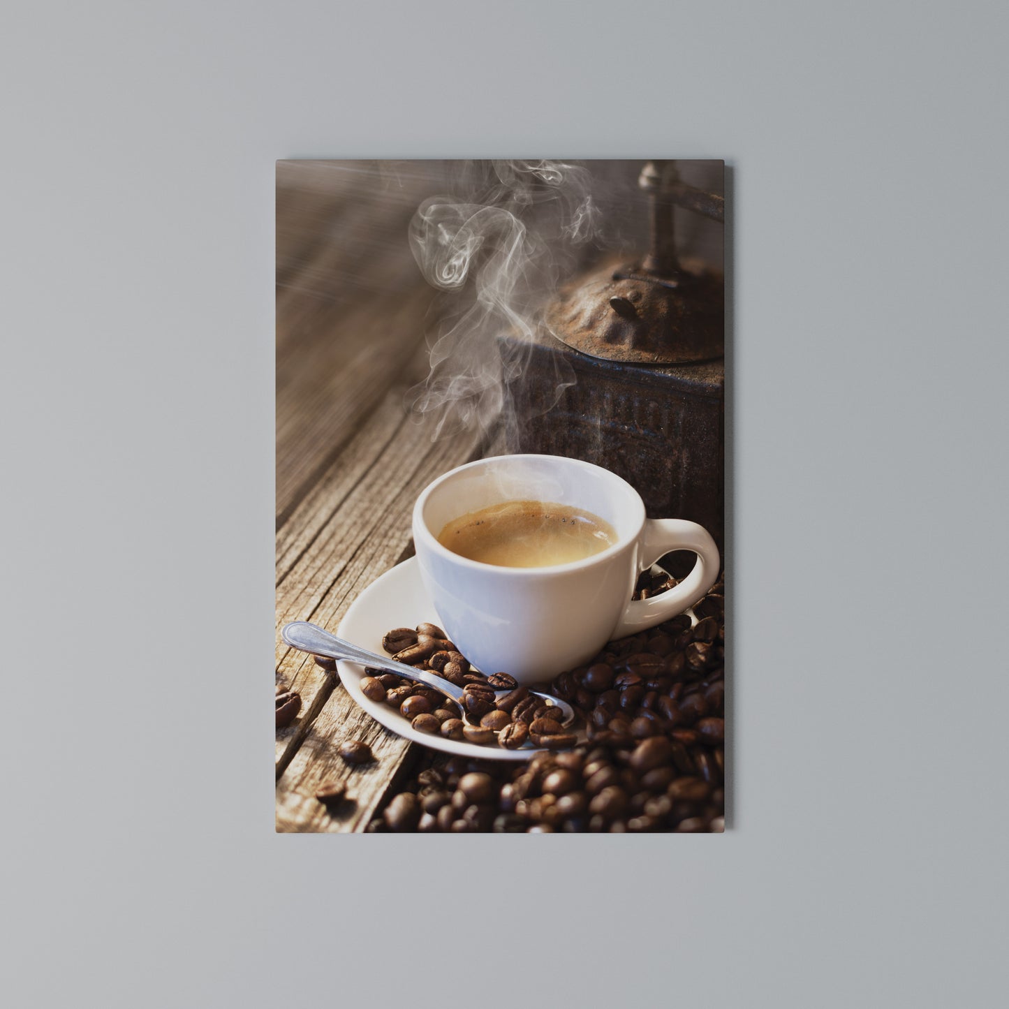 STEAMING BREWED DELIGHT Stampa su Tela Verticale