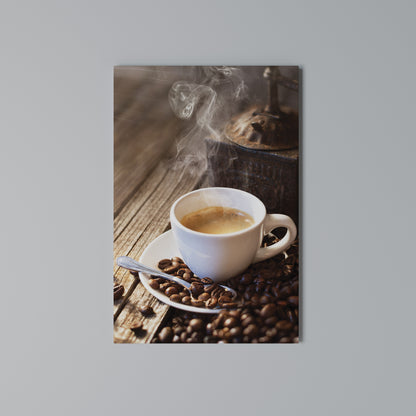 STEAMING BREWED DELIGHT Stampa su Tela Verticale
