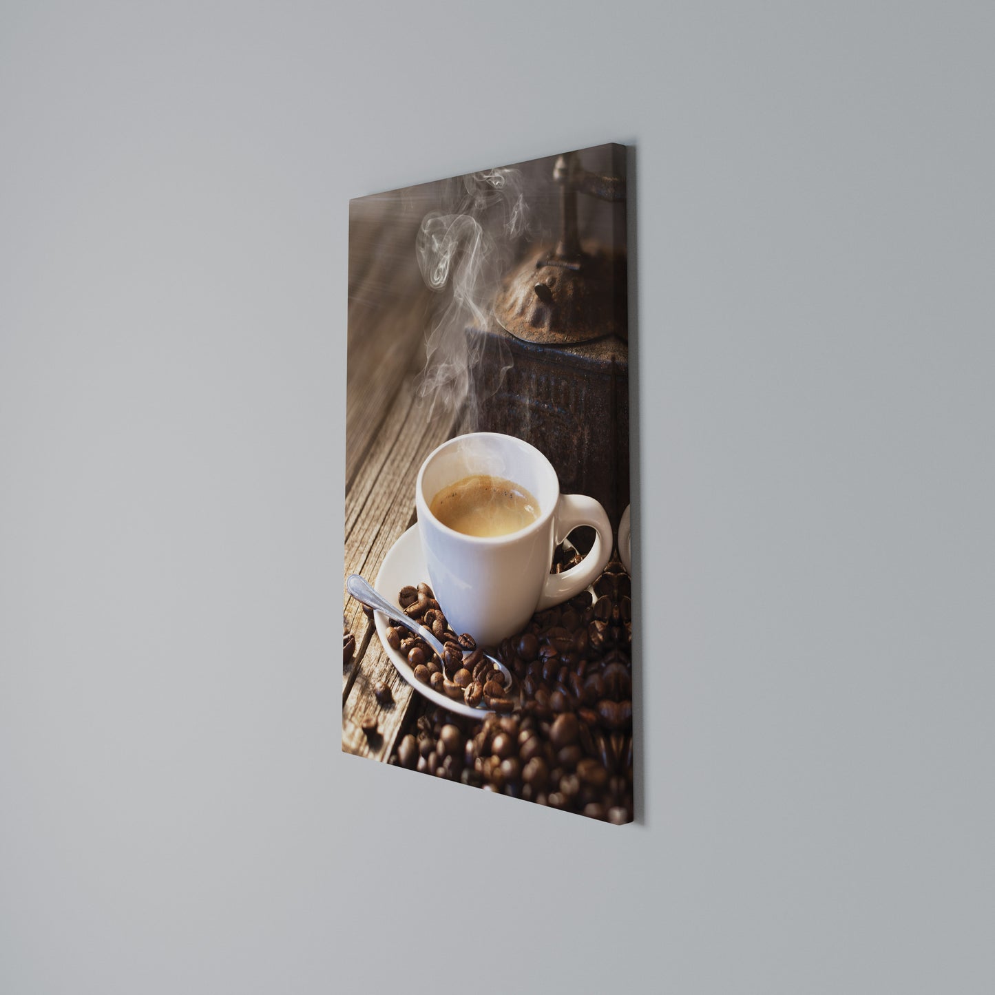 STEAMING BREWED DELIGHT Stampa su Tela Verticale