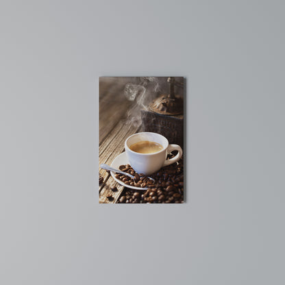 STEAMING BREWED DELIGHT Stampa su Tela Verticale