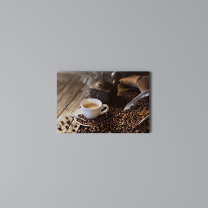 STEAMING BREWED DELIGHT Stampa su tela orizzontale