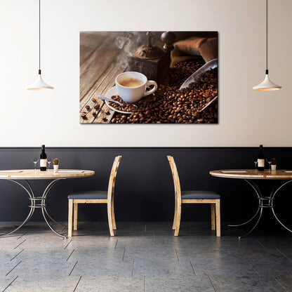 STEAMING BREWED DELIGHT Stampa su tela orizzontale
