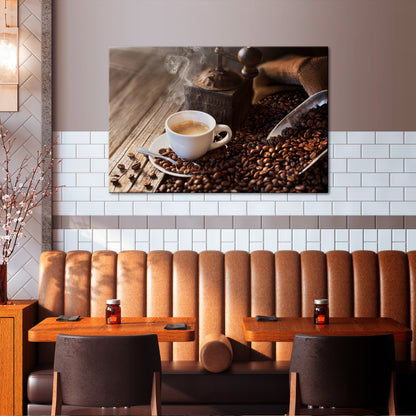 STEAMING BREWED DELIGHT Stampa su tela orizzontale