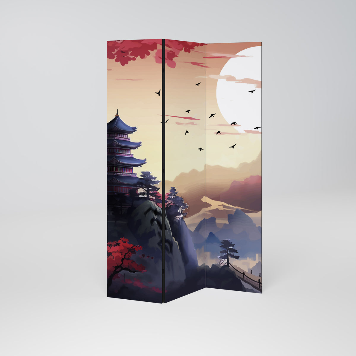 JAPANESE AURA Paravento Decorativo a 3 Pannelli